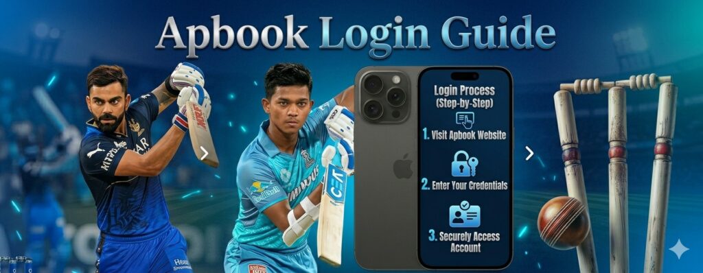 Apbook login guide showing username and password fields with login button for secure account access